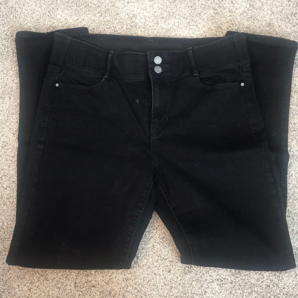 Black straight legged jeans